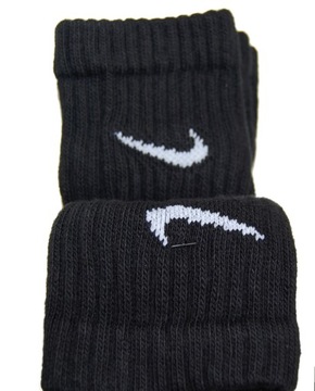 Носки Nike Unisex Value Cotton Crew, черные, размеры 36–39, унисекс