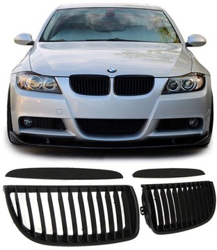 GRILL M-PAKIET NERKI E90/E91 05-08 CZARNY MAT