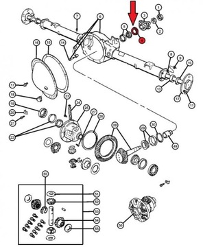 uszczelniacz mostu tylnego Dodge Jeep 8.25 na atak