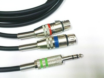 SHELLER stereo Jack 6.3S/ 2x XLR żeński 0.5m