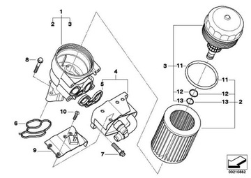 TĚSNĚNÍ FILTRU OLEJE I POUZDRO BMW E90 E92 E93