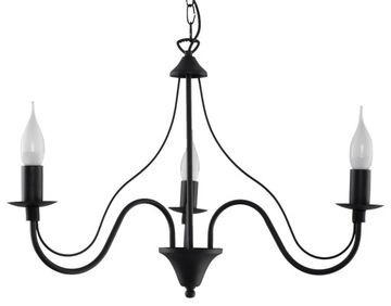 Sollux Żyrandol Lampa Wisząca MINERWA 3 Czarna 24h
