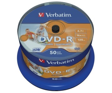 VERBATIM DVD-R PHOTO PRINTABLE cake 50 DO NADRUKU