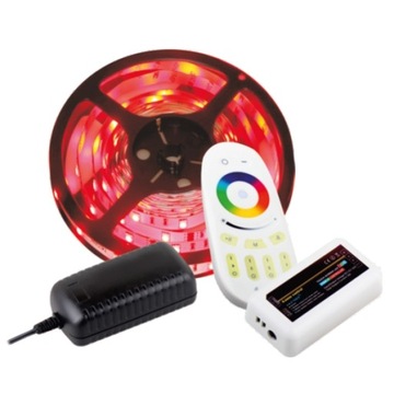 Zestaw RGB RF 4-strefowy 30 LED/M 6W/m12V DC + sterownik + pilot + zasilacz