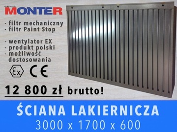 ŚCIANA LAKIERNICZA 2500x1700 FILTR MECHANICZNICZNY