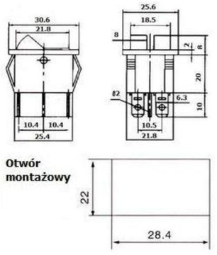 Przełącznik podświetlany podwójny niebieski 1.1C