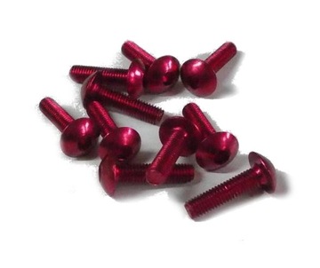 ŚRUBA OWIEWKI M5 ALUMINIOWA 5X20 CZERWONA