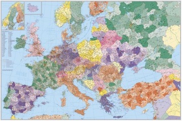 EUROPA KODOWA MAPA ŚCIENNA DO WPINANIA W RAMIE