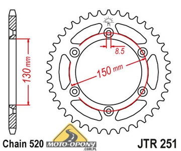 Комплект привода Yamaha YZ-F 250 F 14-17r S усиленный.