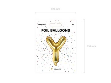 Balon foliowy Y złoty 35cm 1szt FB2M-Y-019