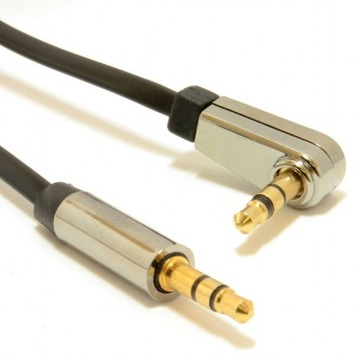 GMB KABEL MINI JACK 3,5mm 1m dł. GOLD AUX KĄTOWY