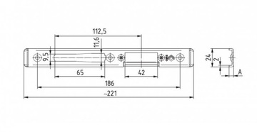 Zaczep KARO do zamka regulowany E-C6 6x24mm Lewy