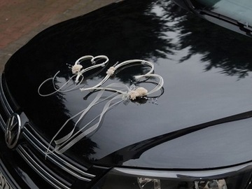 РОТАНОВЫЕ СЕРДЕЧКИ ДЛЯ МАШИНЫ, украшение машины жениха и невесты на свадебный банкет, 2 шт.