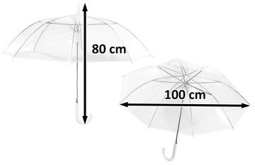 parasol SKŁADANY automatyczny PRZECIWDESZCZOWY DUŻY przezroczysty NA ŚLUB