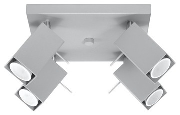 Futurystyczna lampa sufitowa RACONA 4 szary plafon