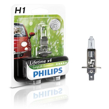 Philips Żarówka H1 LongLife EcoVision 4xŻywotność