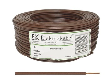 PRZEWÓD LGY 1x10mm2 BRĄZOWY ELEKTROKABEL 1M.