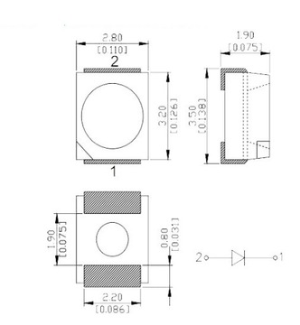 Светодиод SMD 3528 ТЕПЛЫЙ БЕЛЫЙ 10 ШТ.