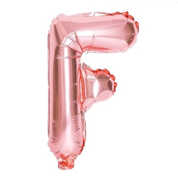 Balon Literka Litera F Urodziny Różowe Złoto 40cm