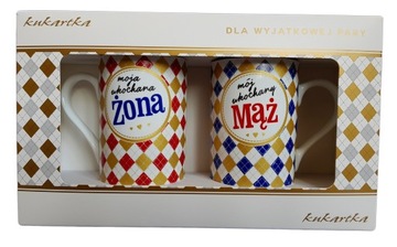 ŚLICZNE Kubki ŻONA/MĄŻ Prezent WALENTYNKOWY dla Małżeństwa, dla Żony i Męża