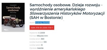 ALBUM DZIEJE ROZWOJU SAMOCHODY OSOBOWE ANDRZEJ ZIELIŃSKI