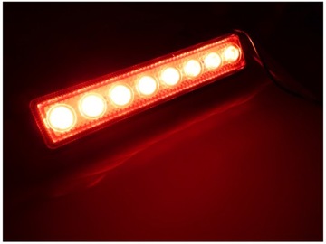 LAMPA 8 LED czerwona STOP pozycja mgłowa 12V 24V