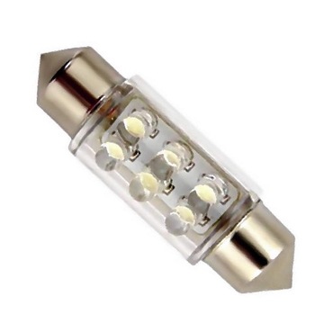 ŻARÓWKA - LED RURKA C5W - BIAŁA 36mm 12V 6 LED 1 SZT.