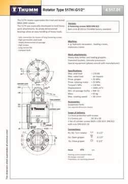 Rotator hydrauliczny Thumm 517 H-G1/2, 17 Ton