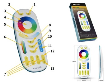 MILIGHT SMART СВЕТОДИОДНАЯ ЛАМПА RGB+CCT 6ВТ FUT014 ДИСТАНЦИОННЫЙ