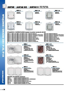 JANTAR Розетка двойная герметичная накладная IP-44 БЕЛАЯ/ПРОЗРАЧНАЯ