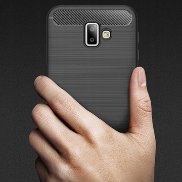 Karbon Etui Carbon Samsung Galaxy J6+ Plus + SZKŁO