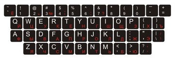 Наклейки для клавиатуры QWERTY+КИРИЛЛИЦА 13х13 мм