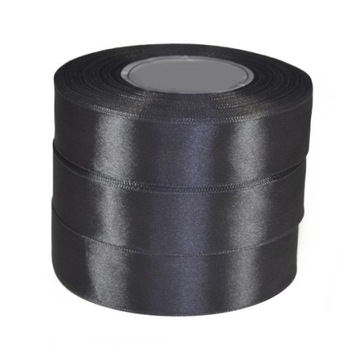 Wstążki satynowe 25 mm CIEMNY SZARY 8140 32M ROLKA