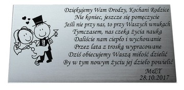 Tabliczka 12x6 z dedykacją chrzest GRAWER