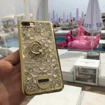 Чехол Swarovski для iPhone 6s PLUS LUXURY GOLD ROSE GOLD