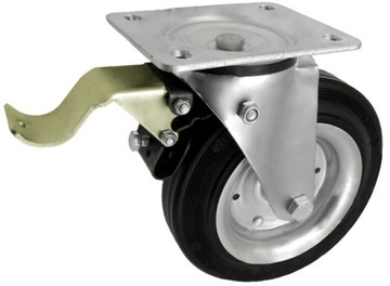 KOŁO SKRĘTNE METAL-GUMA 125mm W OBUDOWIE Z BLOKADĄ