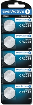 5x bateria guzikowa litowa mini everActive CR2025