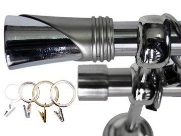 KARNISZ+CICHE KÓŁKA METAL 19/19MM PODWÓJNY 240CM