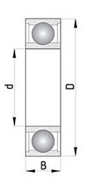 Подшипник шариковый 606 2RS 6х17х6мм