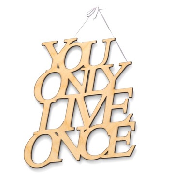 3D деревянная настенная надпись «Живешь только один раз»