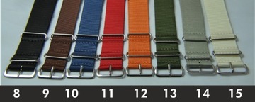 Pasek do zegarka w stylu NATO 22 mm kolory