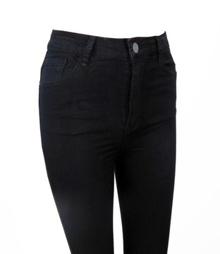 Spodnie jeans GOODIES czarne rurki wysoki stan 46