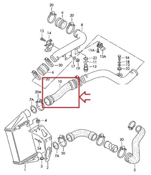 RURA WĄŻ TURBO INTERCOOLER VW PASSAT 1.9 TDI