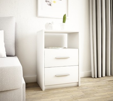 2SO прикроватная тумбочка, БЕЛЫЙ, ящики 40см, комод, книжный шкаф UFC