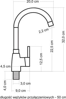 ZLEWOZMYWAK NAKŁADANY NASZAFKOWY LEWY 80x50 + BATERIA WYSOKA