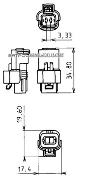 РАЗЪЕМ 2-КОНТАКТНЫЙ SICMA PEUGEOT CITROEN FIAT СИНИЙ