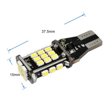 2 светодиодные лампы заднего хода W16W 30 SMD, банка