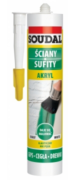 SOUDAL AKRYL BIAŁY USZCZELNIACZ AKRYLOWY 300ml