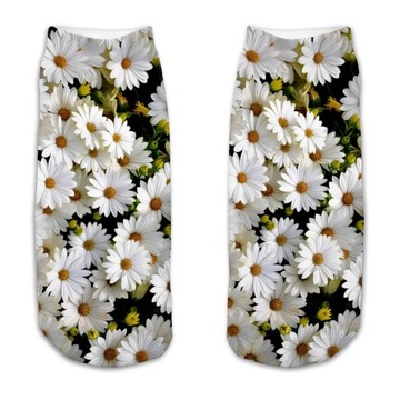 SKARPETKI STOPKI FULLPRINT 3D KWIATOWE STOPKI MODA