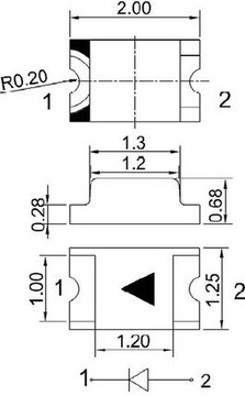 ART LED диоды SMD 0805 ЖЕЛТЫЙ желтый Цена за 10 шт.